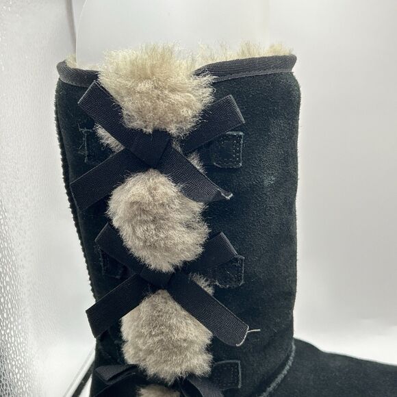 KOOLABURRA BY UGG VICTORIA TALL BLACK SOFT SUEDE FUR WOMENS BOOTS SIZE US 10 - Picture 9 of 16